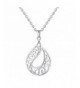 Sterling Filigree Pendant Adjustable Necklace