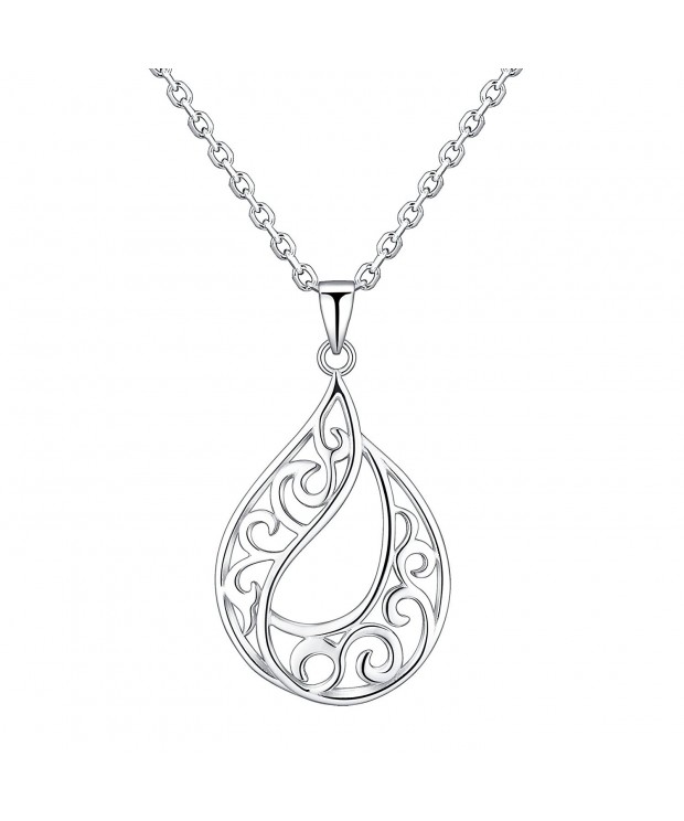 Sterling Filigree Pendant Adjustable Necklace