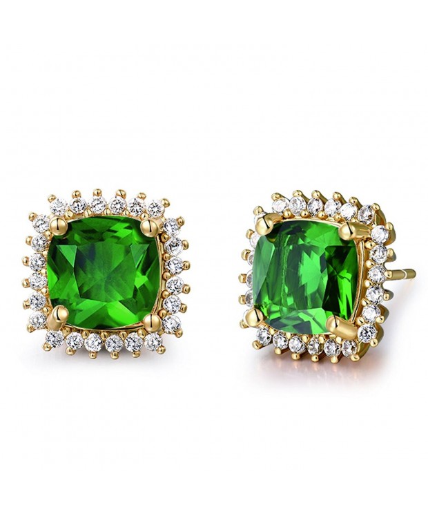 GULICX Dashing Emerald Rhinestone Earrrings