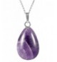 Sterling Amethyst Gemstone Necklace Raindrop