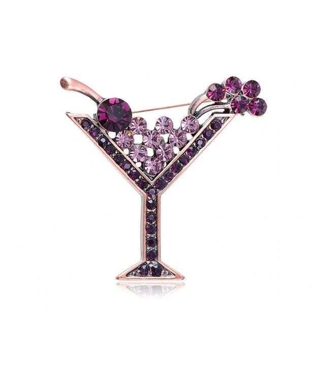 Alilang Copper Purple Rhinestones Cocktail