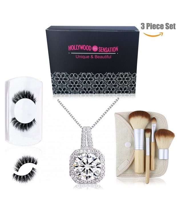 Pendant Necklace Zirconia18k Natural Eyelashes