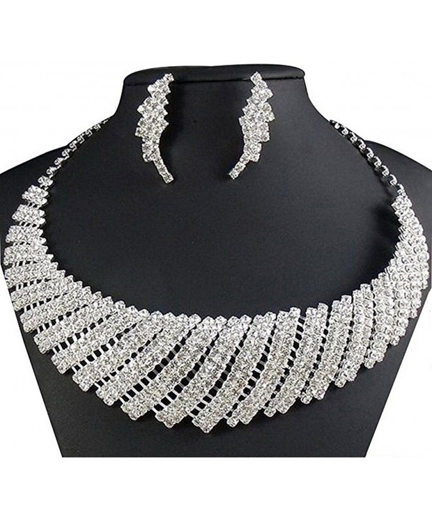 Wedding Necklace Taoqiao Rhinestone Earrings