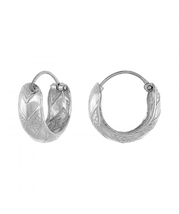 Sterling Silver Earrings Chevron Pattern