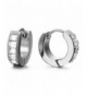 Sparkling Huggie Earrings Stainless Zirconia