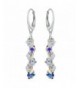 Sterling Swarovski Crystals Borealis Leverback