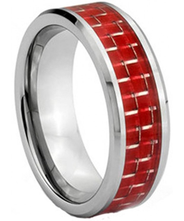 Polished Silver Tungsten Carbide Wedding