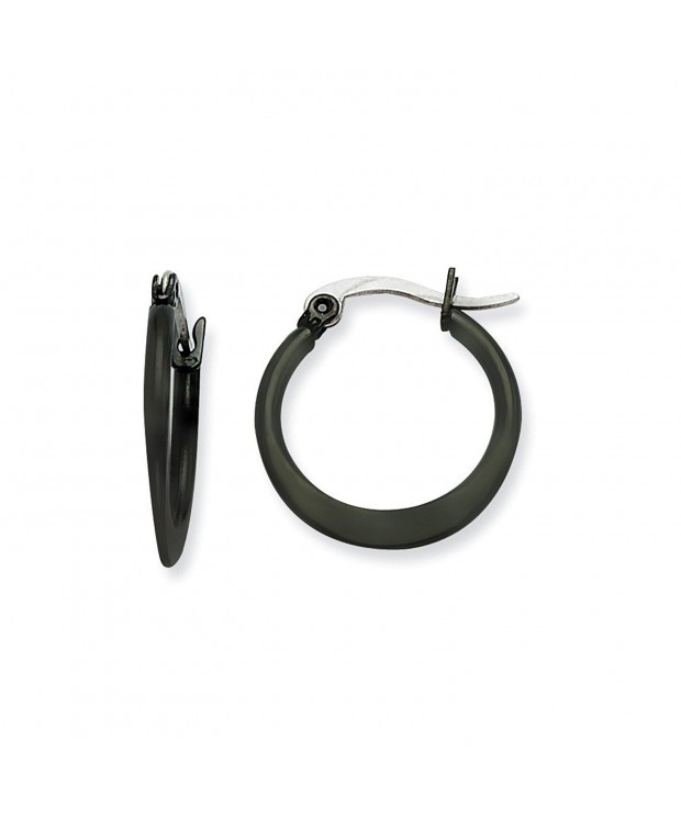 Stainless Steel Black plated Earrings 0 8IN