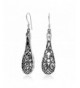 Sterling Inspired Filigree Teardrop Earrings