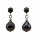 Black Freshwater Cultured Pearl Earrings