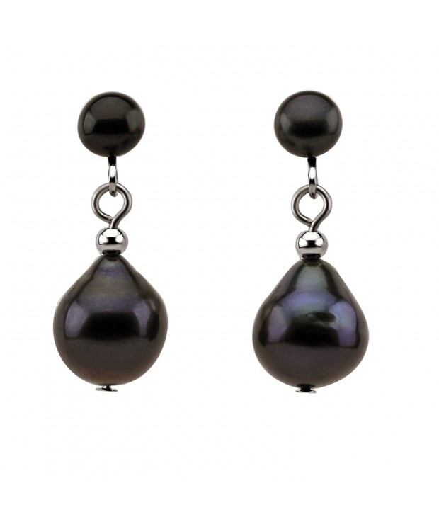 Black Freshwater Cultured Pearl Earrings