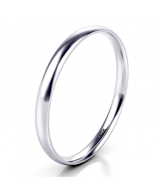 Solid White Gold Plain Wedding