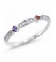 Simulated Amethyst Stackable Sterling Silver