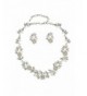 Flower Bridal Crystal Necklace Earrings