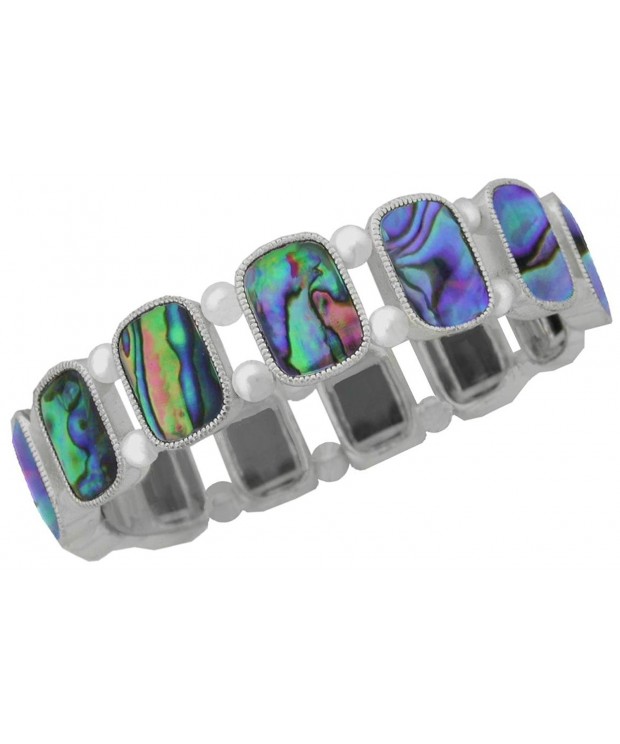 Paua Stretch Bracelet Square Bead