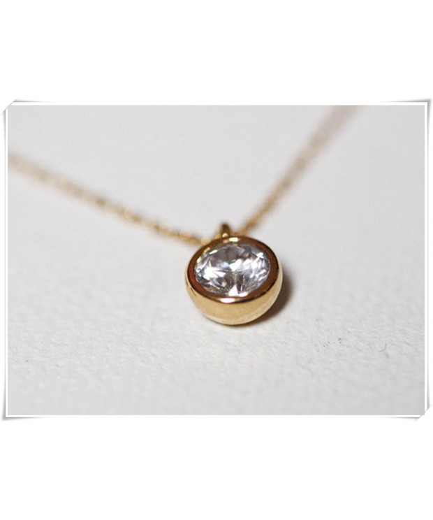 Gold Bezel solitaire necklace Necklace Solitaire