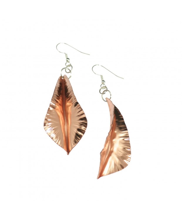 Fold Formed Copper Dangle Earrings