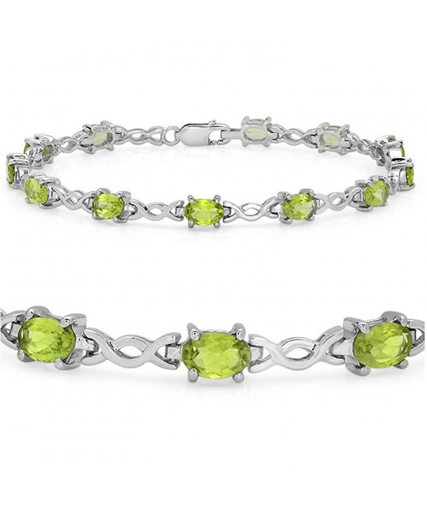 Peridot Infinity Tennis Bracelet Sterling