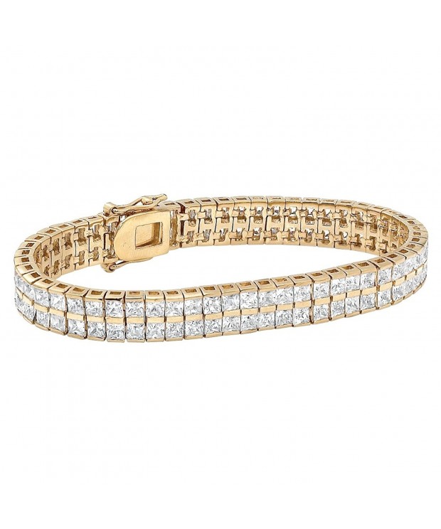 Double Tennis Bracelet Princess Zirconia