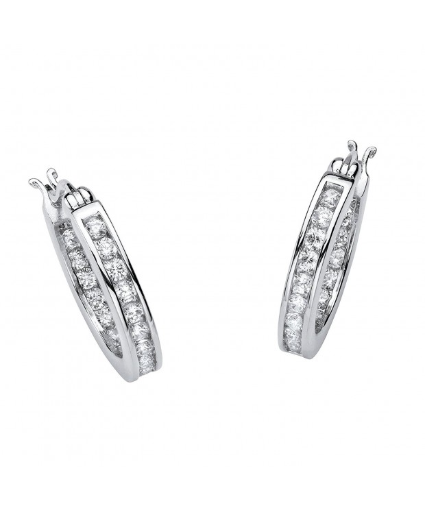 Platinum Sterling Silver Earrings Zirconia