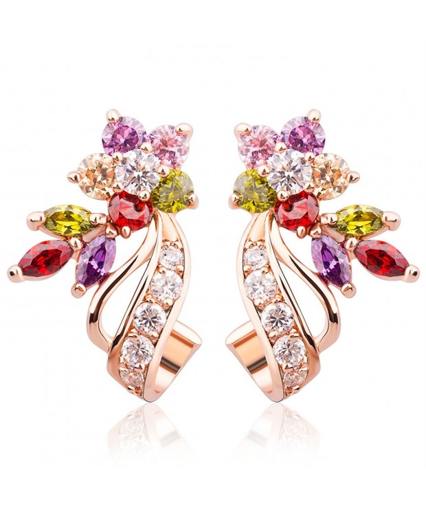 BAMOER Multicolor Zirconia Earrings Jewelry