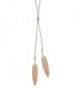 Feather Long Necklace Knot Gold