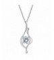 BriLove Sterling Zirconia Solitaire Necklace