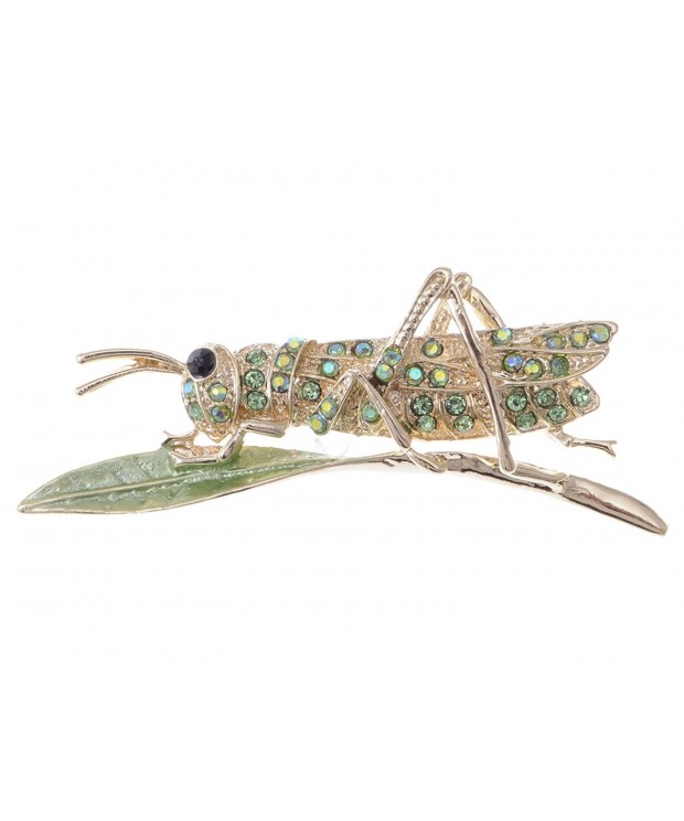 Alilang Synthetic Peridot Rhinestone Grasshopper