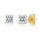 Yellow Zirconia Princess Earrings Friction