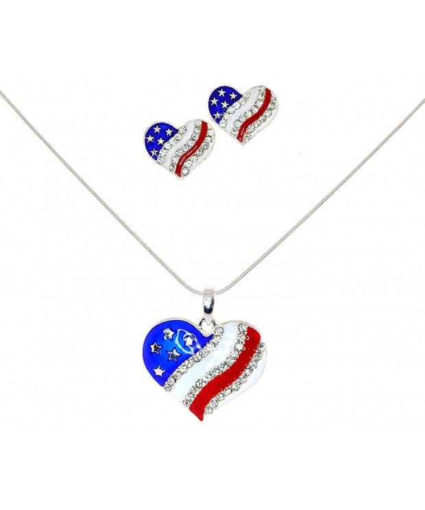 Independence American Pendant Necklace Earrings