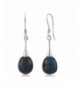 9 10MM Black Womens Dangle Earrings