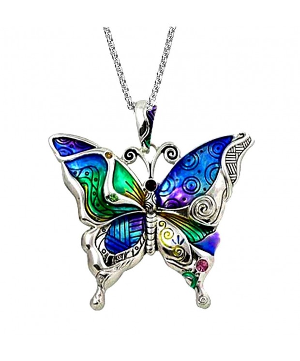 DianaL Boutique Silvertone Butterfly Stainless