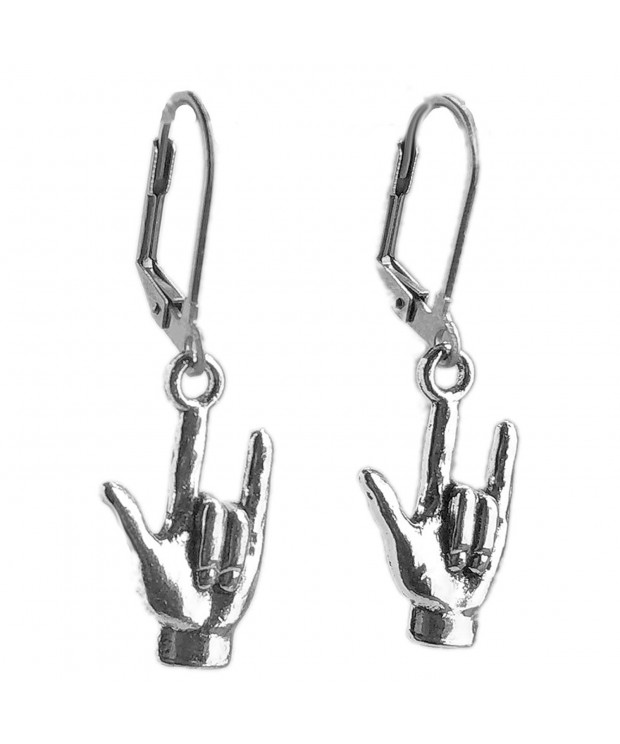 Sabai Silvertone Language Earrings Leverback