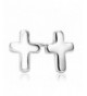 Womens Sterling Silver Cross Earrings