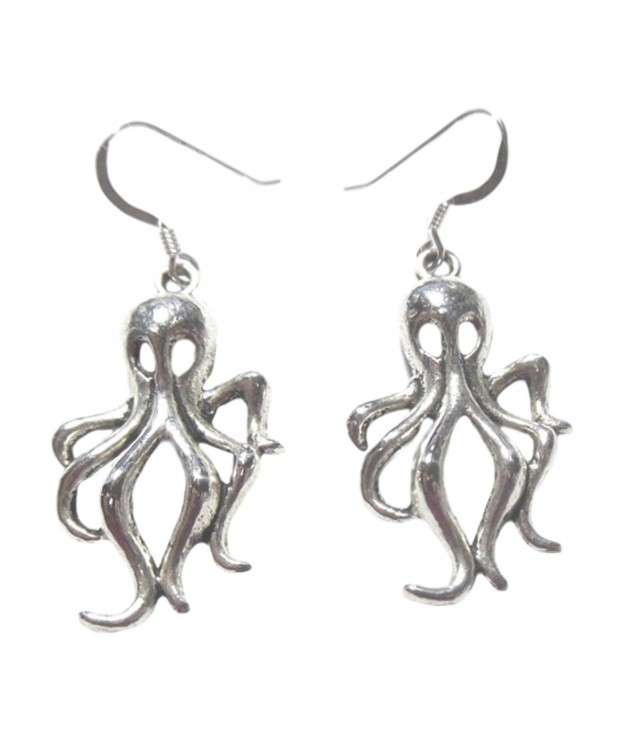 Octopus Earrings Steampunk Nautical Earwires
