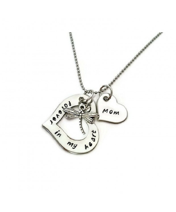Sympathy necklace Mom dragonfly heart