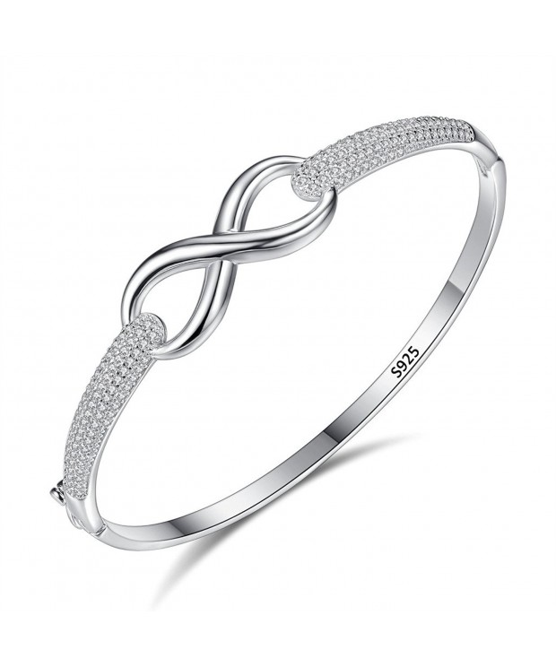 EleQueen Sterling Zirconia Filigree Infinity