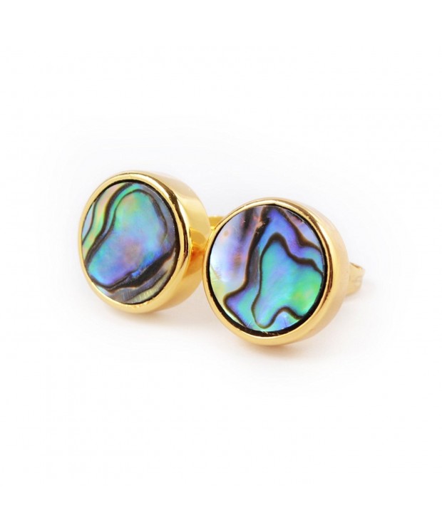 ZENGORI Natural Abalone Plated Earrings