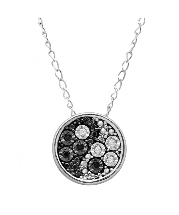 Pendant Necklace Diamonds Sterling Silver