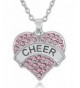 Silver Crystal Cheerleader Pendant Necklace