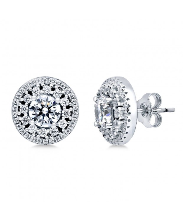 BERRICLE Rhodium Sterling Zirconia Earrings