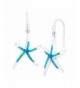 Sterling Silver Created Starfish Earrings