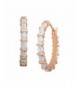 Hoop Earrings Diamonds Gold Plated Brass