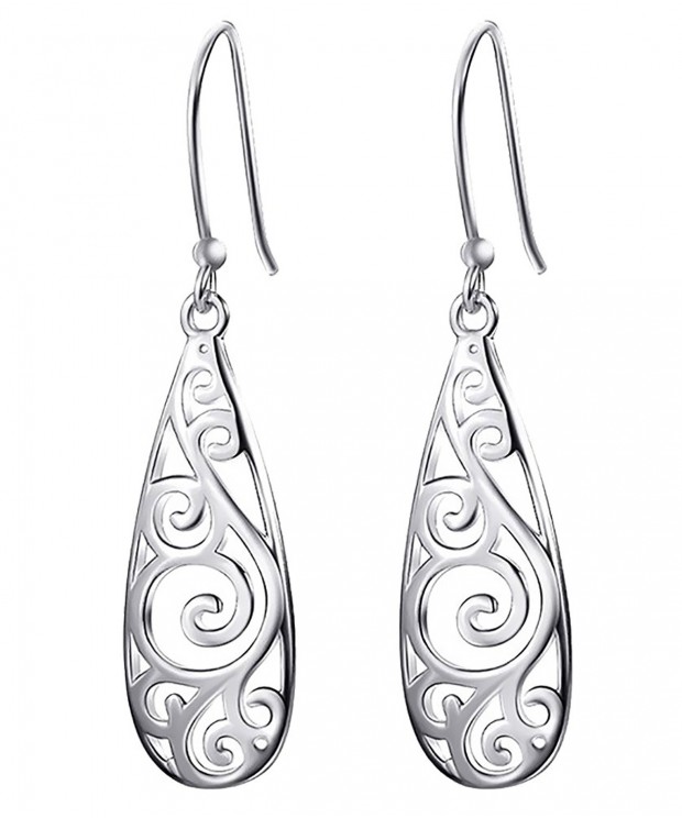 Bassion Sterling Filigree Teardrop Earrings