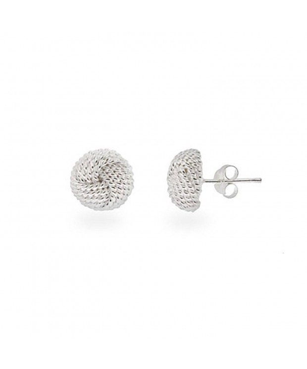 Sterling Silver Mesh Knot Earrings