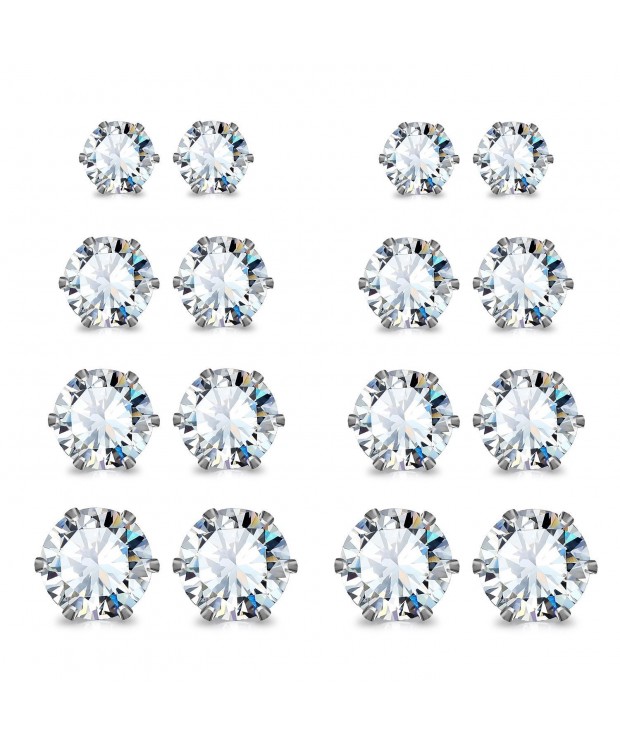 JewelrieShop Stainless Steel Zirconia Earrings