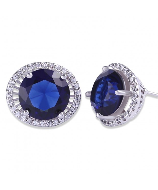 Electroplated Zirconia Sapphire Earrings Jewelry