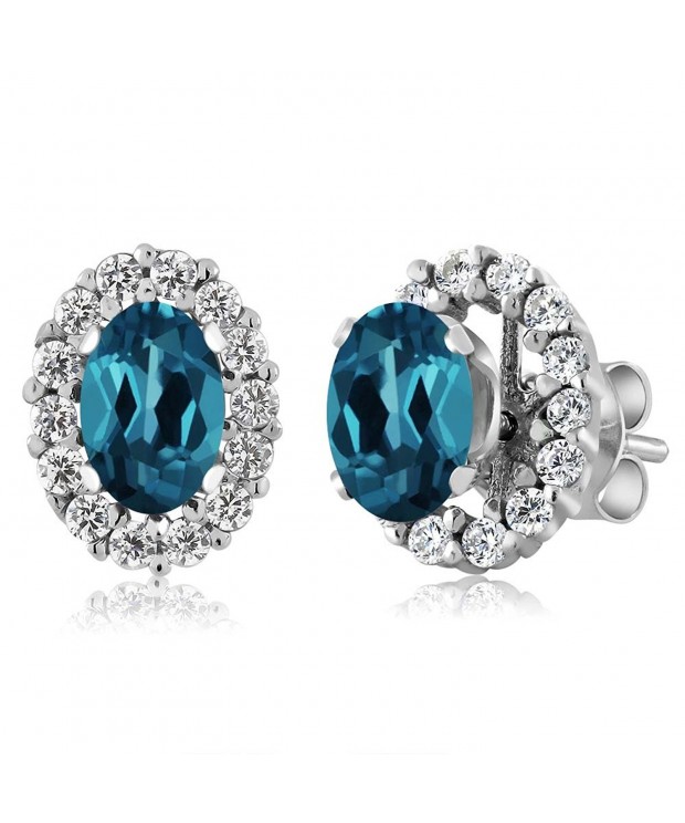 London Topaz Silver Earrings Jackets