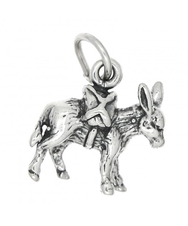 Sterling Silver Oxidized Dimensional Donkey
