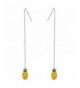 EleQueen Sterling Pineapple Threader Earrings